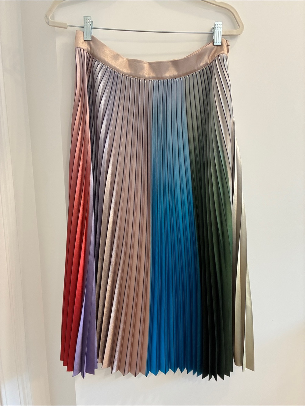 Anthropologie Prism Pleated Midi Skirt